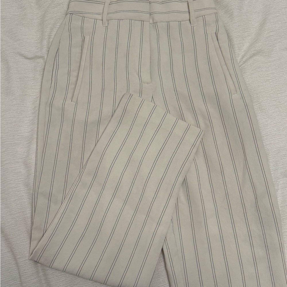 Wilfred Cream Striped Dress Pants